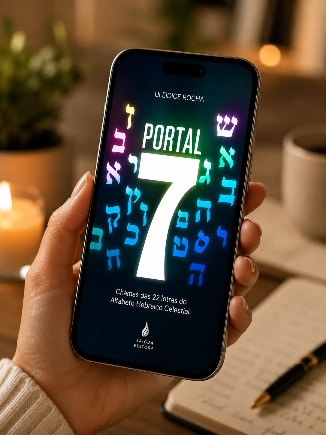 Livro Portal 7 em PDF aberto na tela do celular